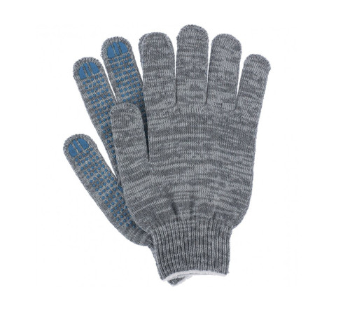 Перчатки х/б 7,5 кл. СТАНДАРТ с ПВХ ТОЧКА 36-40гр.130 текс, серые