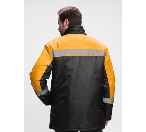 Куртка зимняя Стандарт (Оксфорд), черный/оранжевый