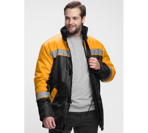 Куртка зимняя Стандарт (Оксфорд), черный/оранжевый