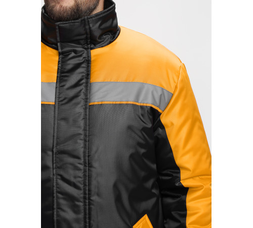 Куртка зимняя Стандарт (Оксфорд), черный/оранжевый