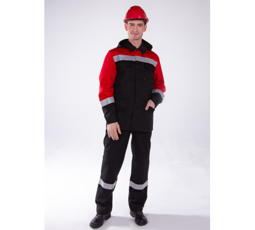 Костюм Эксперт-Антистат МВО (тк.Смесовая,245) п/к, черный/красный