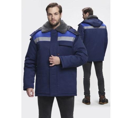 Куртка зимняя Бригада NEW (тк.Смесовая,210), т.синий/васильковый