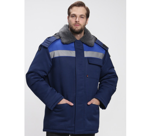 Куртка зимняя Бригада NEW (тк.Смесовая,210), т.синий/васильковый