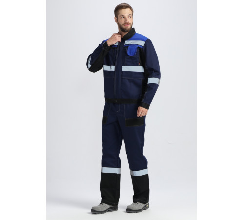 Костюм Виват-1 Премиум IMP (тк.Смесовая,240) брюки, т.синий/черный/васильковый