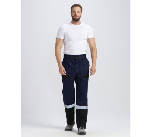 Костюм Виват-1 Премиум IMP (тк.Смесовая,240) брюки, т.синий/черный/васильковый