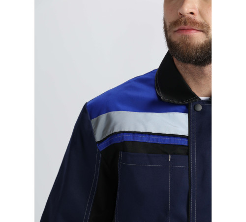 Костюм Виват-1 Премиум IMP (тк.Смесовая,240) брюки, т.синий/черный/васильковый