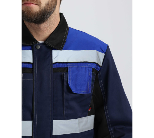 Костюм Виват-1 Премиум IMP (тк.Смесовая,240) брюки, т.синий/черный/васильковый