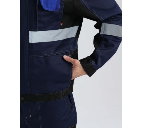 Костюм Виват-1 Премиум IMP (тк.Смесовая,240) брюки, т.синий/черный/васильковый