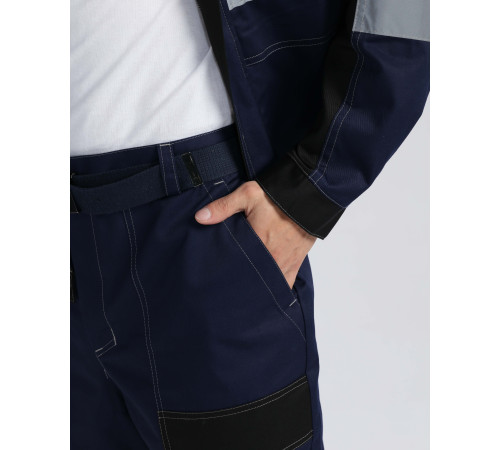 Костюм Виват-1 Премиум IMP (тк.Смесовая,240) брюки, т.синий/черный/васильковый