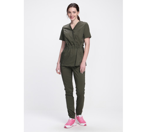 Костюм женский хирургический Модерн-004 (тк.Стрейч,120) MedLine, хаки