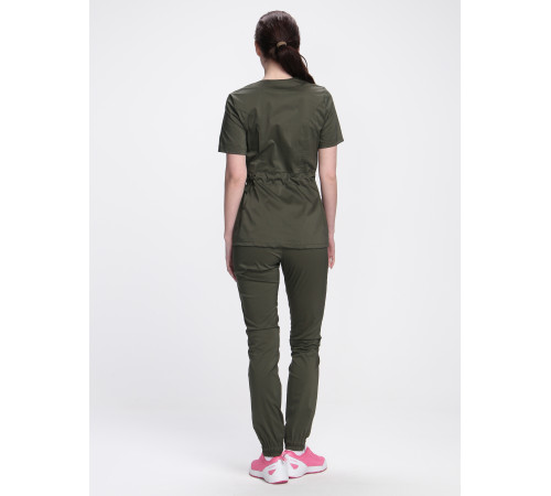 Костюм женский хирургический Модерн-004 (тк.Стрейч,120) MedLine, хаки