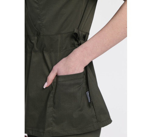 Костюм женский хирургический Модерн-004 (тк.Стрейч,120) MedLine, хаки