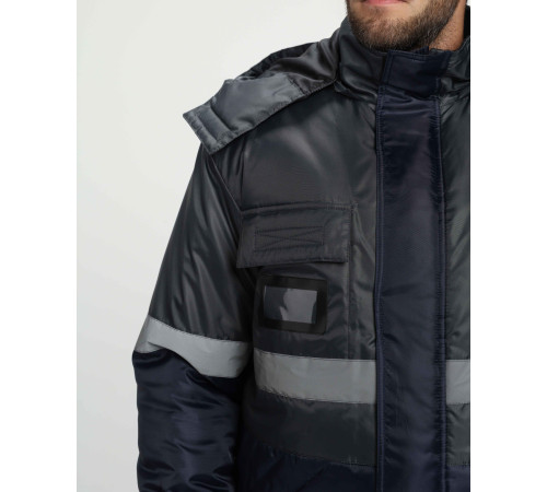 Костюм зимний Профи (тк.Оксфорд) п/к, т.серый/т.синий