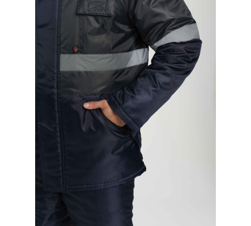 Костюм зимний Профи (тк.Оксфорд) п/к, т.серый/т.синий