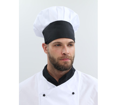 Костюм повара с коротким рукавом Шоколад (тк.ТиСи), черный/белый
