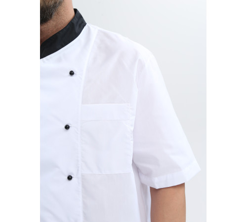 Костюм повара с коротким рукавом Шоколад (тк.ТиСи), черный/белый