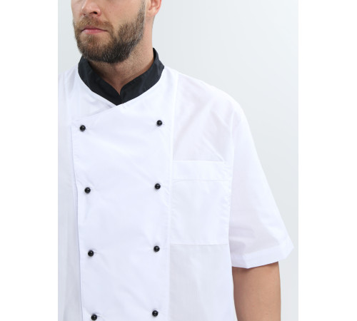 Костюм повара с коротким рукавом Шоколад (тк.ТиСи), черный/белый