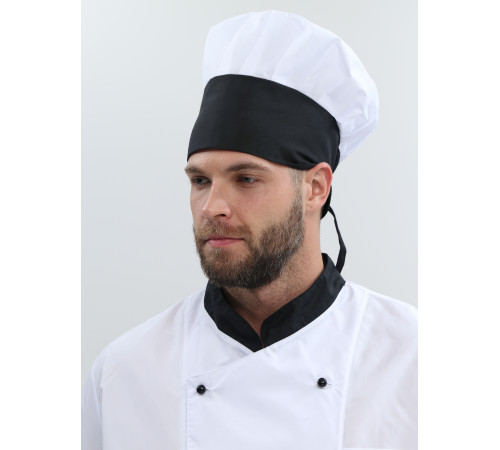 Костюм повара с коротким рукавом Шоколад (тк.ТиСи), черный/белый