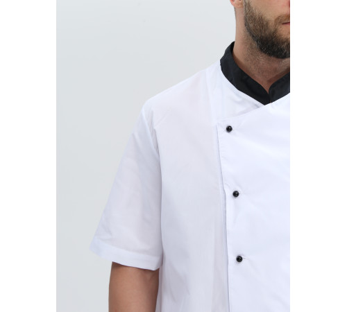 Костюм повара с коротким рукавом Шоколад (тк.ТиСи), черный/белый