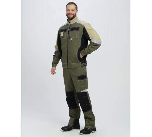 Костюм Формула-2 CH МВО (тк.Смесовая,240) п/к, хаки/черный/бежевый