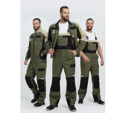 Костюм Формула-2 CH МВО (тк.Смесовая,240) п/к, хаки/черный/бежевый