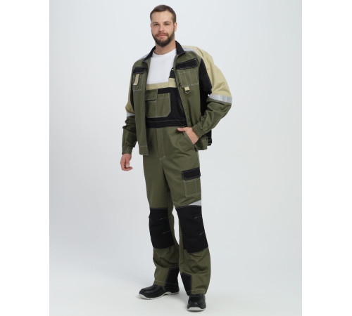 Костюм Формула-2 CH МВО (тк.Смесовая,240) п/к, хаки/черный/бежевый