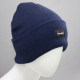Шапка трикотажная двойная утепленная Север, темно-синий