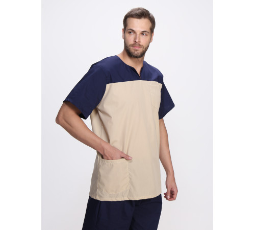 Костюм мужской Стоматолог (тк.ТиСи), т.синий/бежевый