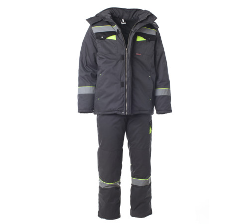Костюм зимний Корвет СОП (тк.Орион,210) брюки, т.серый/черный/лимонный