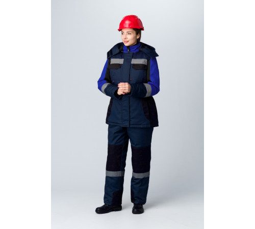 Костюм зимний женский Фаворит-Мега IMP (тк.Смесовая,240) п/к, т.синий/черный/васильковый