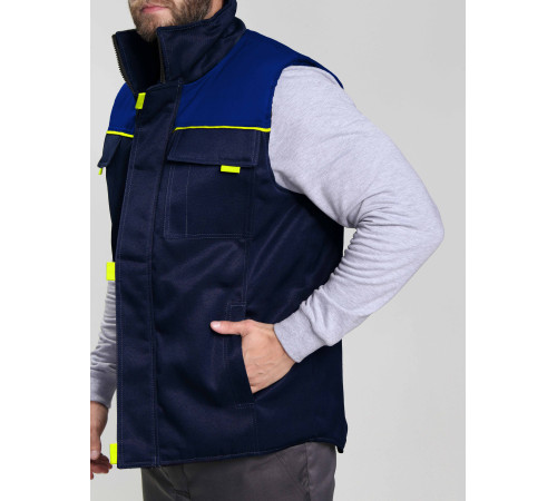Жилет утепленный Фаворит (тк.Смесовая,210), т.синий/васильковый
