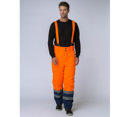 Костюм зимний Дорожник (Смесовая, 210) брюки, оранжевый/темно-синий