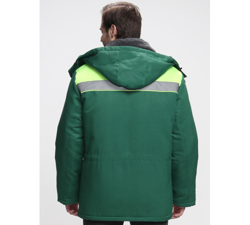 Куртка зимняя Бригада NEW (тк.Смесовая,210), зеленый/лимонный