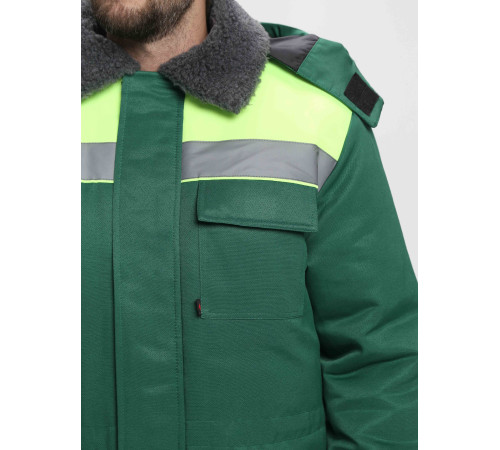 Куртка зимняя Бригада NEW (тк.Смесовая,210), зеленый/лимонный