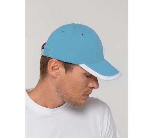Бейсболка Honor, голубая с белым кантом