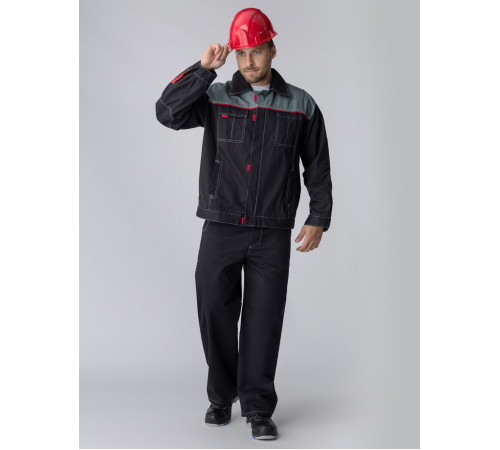 Костюм Флагман-Фаворит-1 (тк.Саржа,250) брюки, т.серый/серый