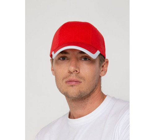 Бейсболка Honor, красная с белым кантом
