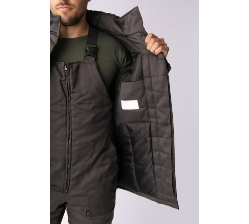 Костюм зимний Партнер NEW (Смесовая, 210) п/к, темно-серый/оранжевый