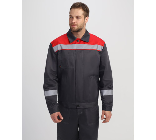 Костюм Легион Премиум-1 СОП (тк.Смесовая,240) брюки, т.серый/красный