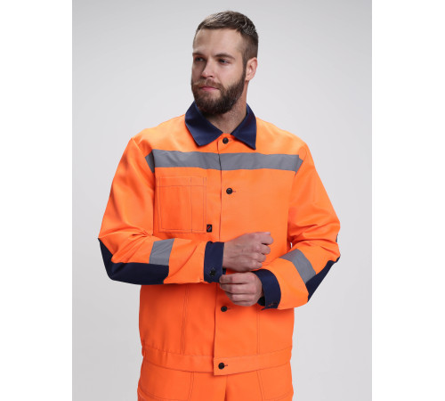 Костюм сигнальный Легион-2 СОП (тк.Смесовая,210) п/к, оранжевый/т.синий