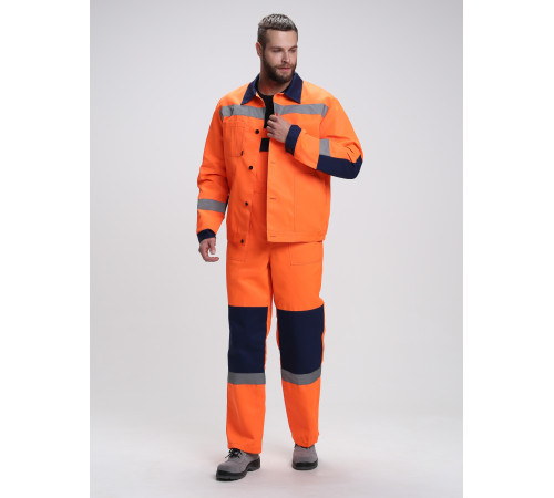 Костюм сигнальный Легион-2 СОП (тк.Смесовая,210) п/к, оранжевый/т.синий
