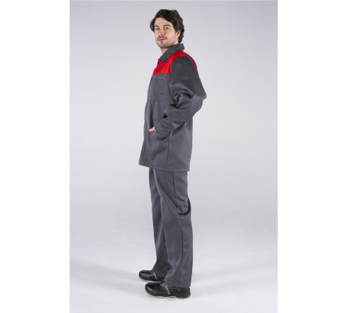 Костюм Стандарт (тк.Смесовая,210) брюки, т.серый/красный