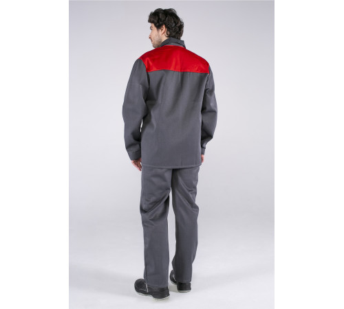 Костюм Стандарт (тк.Смесовая,210) брюки, т.серый/красный