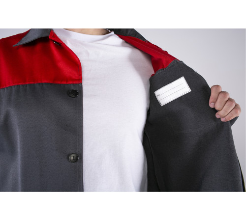 Костюм Стандарт (тк.Смесовая,210) брюки, т.серый/красный