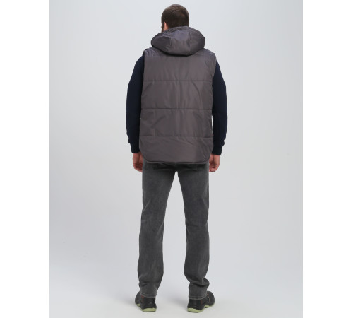 Жилет утепленный с капюшоном Респект (тк.Таслан), т.серый