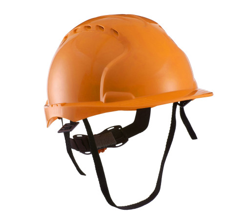 Каска защитная с вентиляцией (с храповиком), оранжевая