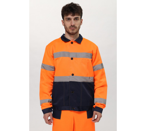 Костюм Дорожник Олимп (тк.Смесовая,210) п/к, оранжевый/т.синий