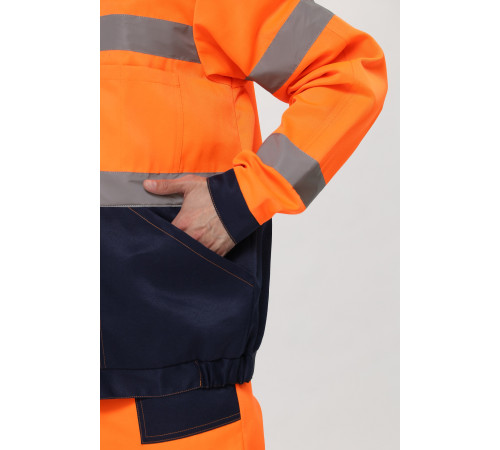 Костюм Дорожник Олимп (тк.Смесовая,210) п/к, оранжевый/т.синий
