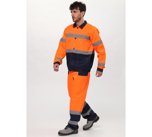 Костюм Дорожник Олимп (тк.Смесовая,210) п/к, оранжевый/т.синий