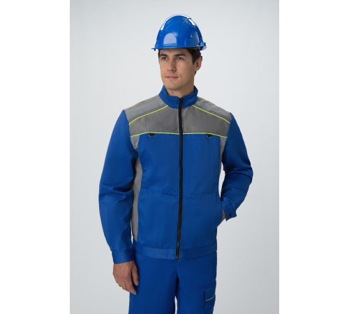 Костюм Практик СОП (тк.Смесовая,210) п/к, васильковый/серый